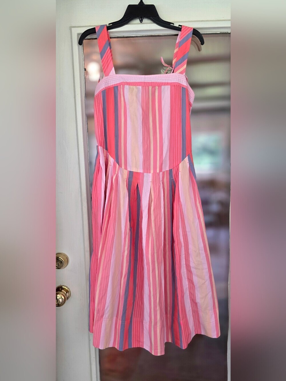 New Free People Primavera Strawberry Combo Striped Pink Summer Midi Dress Sz XS